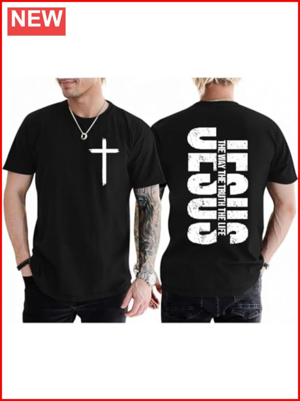 Men's Christian Graphic T-Shirt Crew Neck Short Sleeve Faith Tee